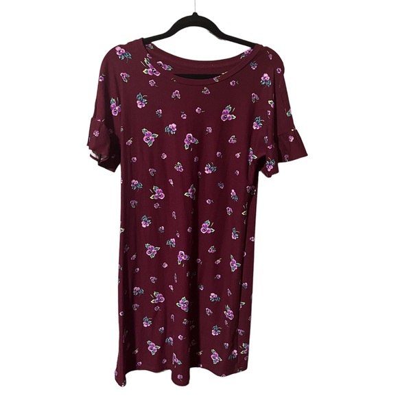 Old Navy Maroon Floral Mini Dress - Picture 1 of 3